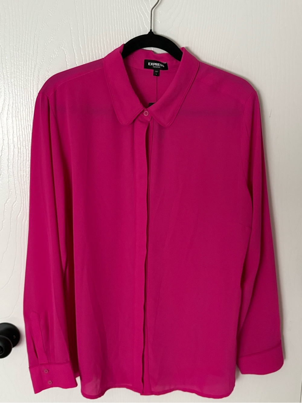 Express Women’s Hot Pink Button-Front Blouse NWT